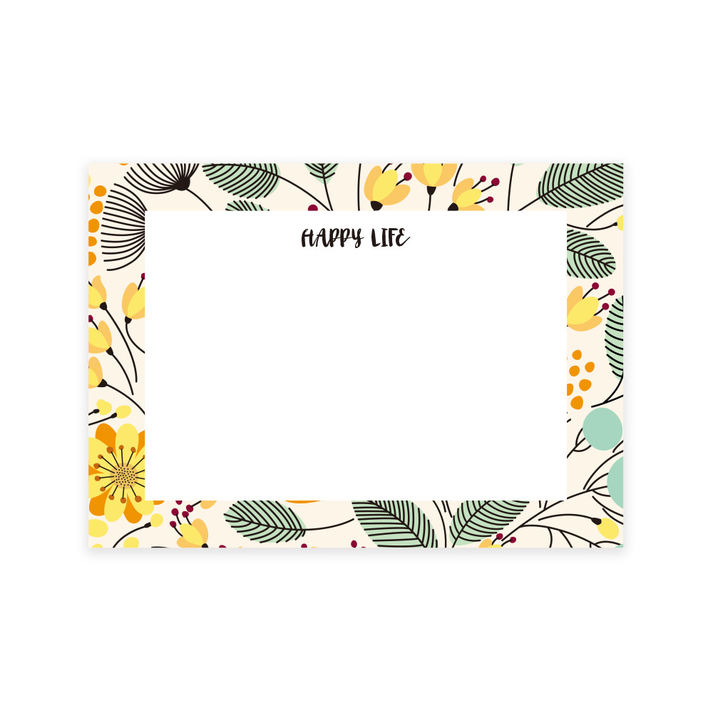 New Design Butterfly Plant Pattern Cards Happy Life Envelope Notes Blank Greeting Card For Gift