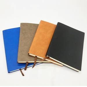 OEM Logo Available A5 Soft Cover PU Leather Lined Note Book Diary Paper Notebook