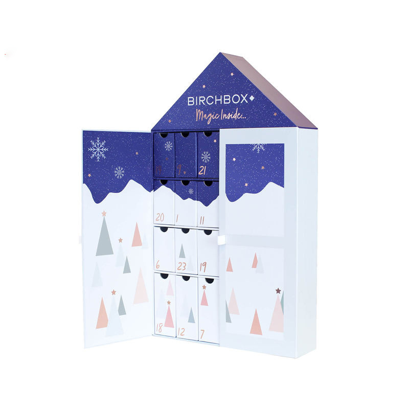 Promotional Gift Paper Package 24 Box Christmas  Empty Chocolate Advent Calendars For Kids