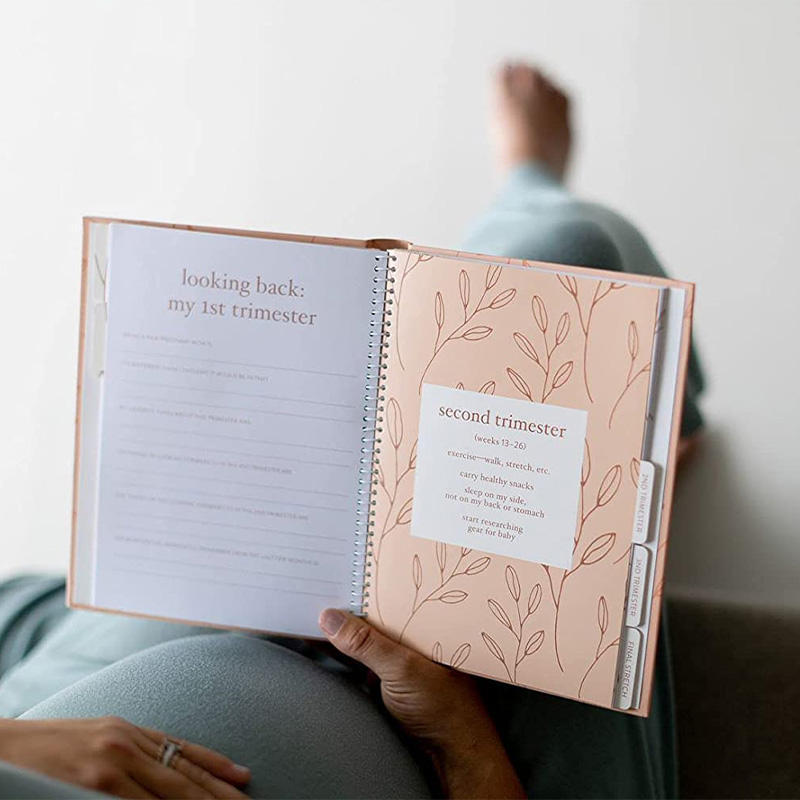 Hardcover Gravure Cover Guided Journal Record Key Milestones Pregnancy Moments Memories Keepsake Pregnancy Journal