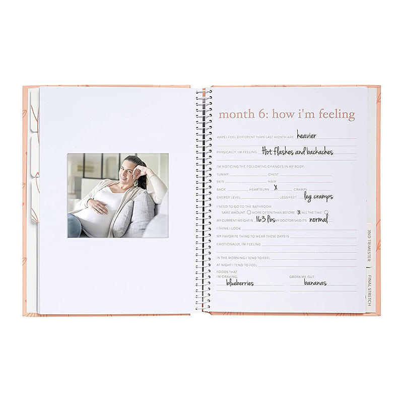 Hardcover Gravure Cover Guided Journal Record Key Milestones Pregnancy Moments Memories Keepsake Pregnancy Journal