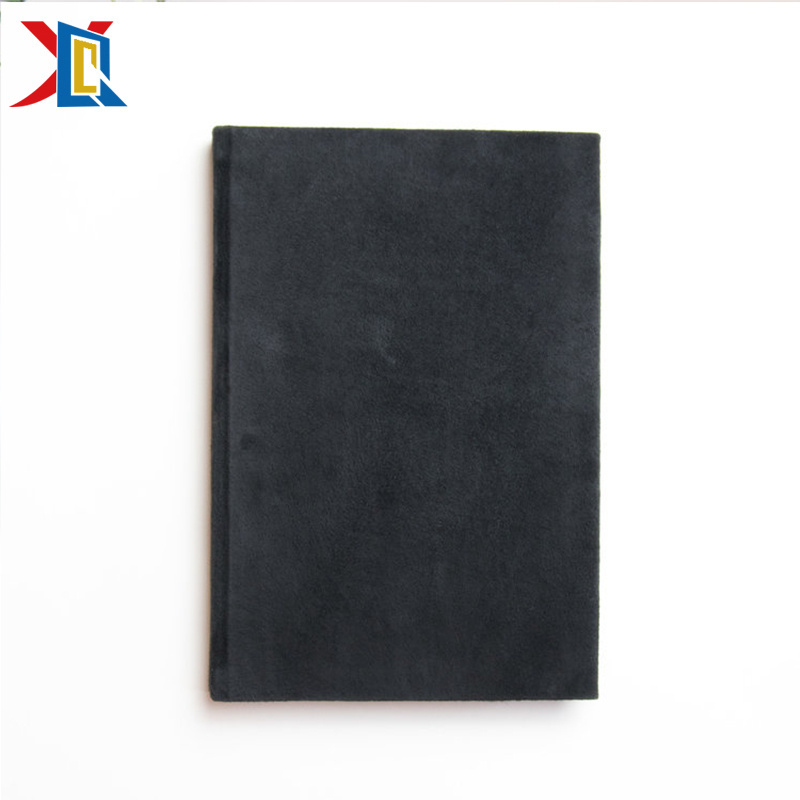 Custom Logo Printing Black Velvet Suede Cover Blank Notebook Guest Book Wedding Planner