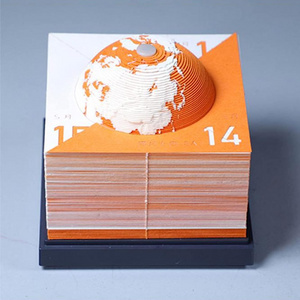 Creative DIY Paper Calendar Art Earth Sculpture Gift Calendar Sticky Notebook 3D Calendar for Custom