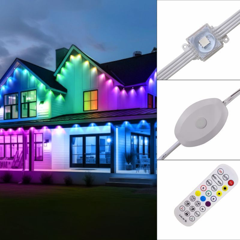 Holiday Smart Rgbic Led Christmas Permanent Outdoor Lights IP68 Track Home Under Eave Trim Led Pixel Light