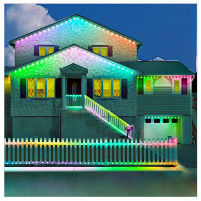 Best Selling Rgb Rgbw Led Point Light Track Ip68 Outdoor Holiday Christmas Permanent Roof Eave Lawn Eaves Light