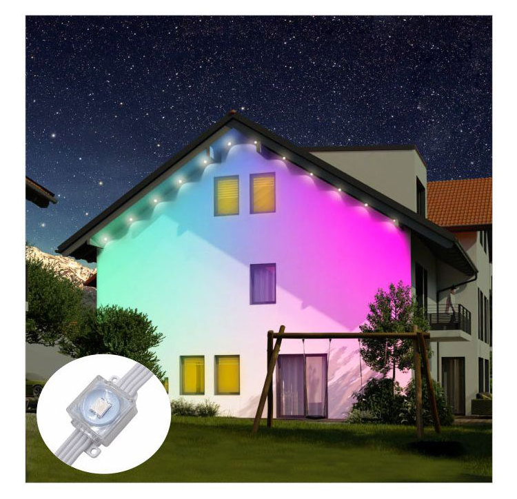 Best Selling Rgb Rgbw Led Point Light Track Ip68 Outdoor Holiday Christmas Permanent Roof Eave Lawn Eaves Light