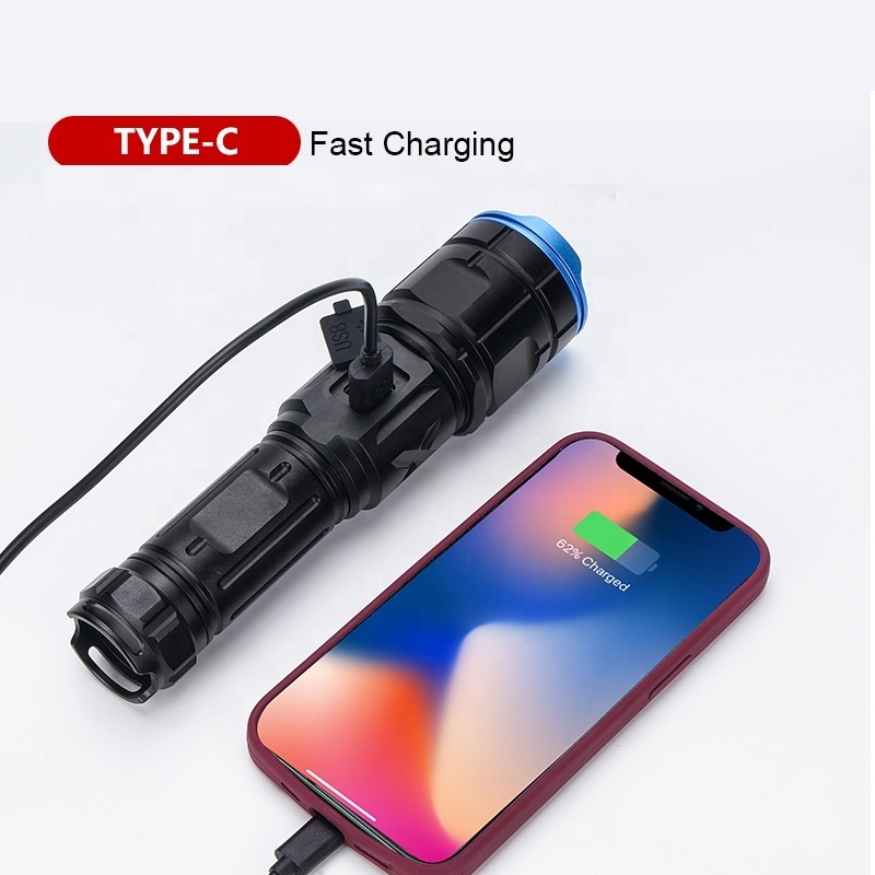 Multifunctional  Portable Charging Explosion-proof Zoom Digital Power Display Strong Flashlight