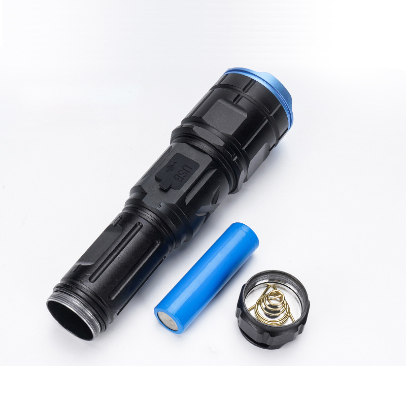 Multifunctional  Portable Charging Explosion-proof Zoom Digital Power Display Strong Flashlight