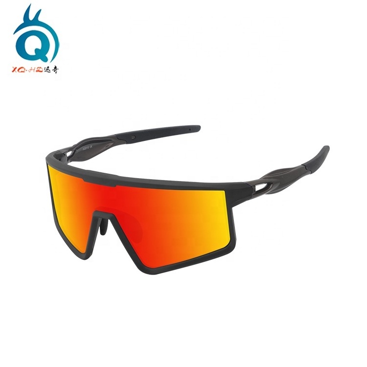 Custom UV 400 mirror running golf outdoor daily used cycling sport sunglasses blue lens glasses cricket sunglasses for man