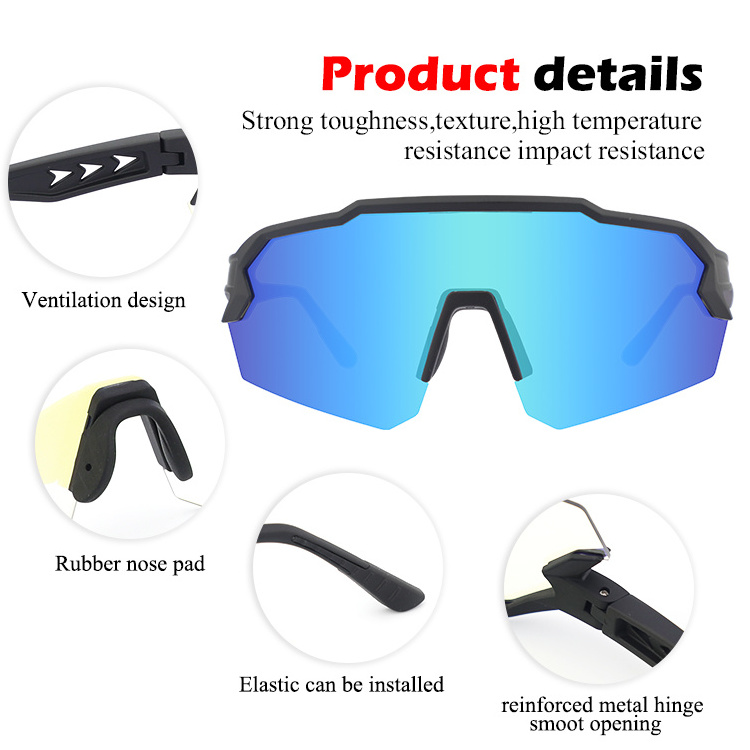 Wholesale new sunglasses arrivals UV400 HD polarized half frame men glasses riding baseball fishing bike sunglasses