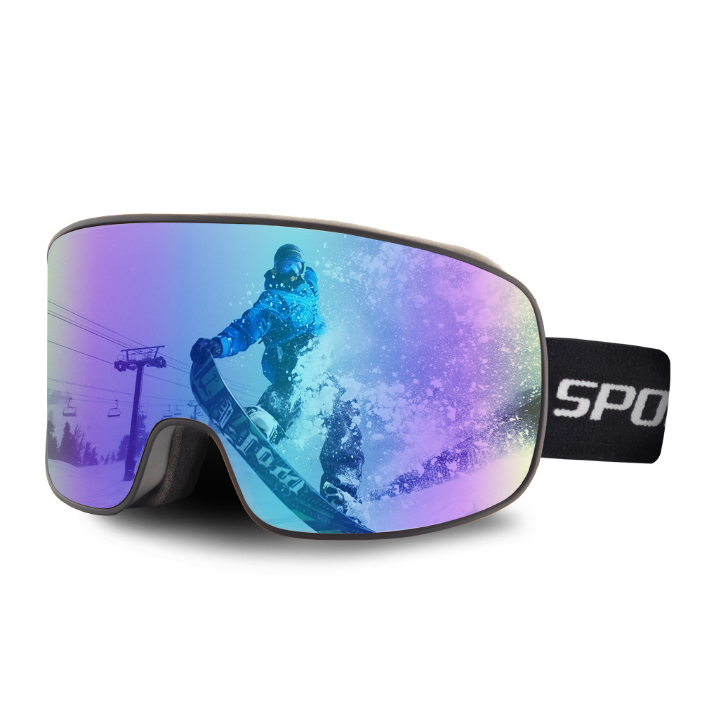 Custom logo anti-fog OEM ODM snow ski goggles UV400 protection OTG snowboard skiing glasses