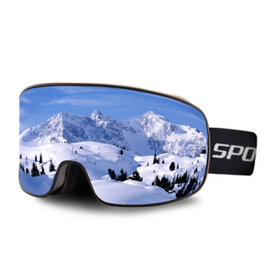 Custom logo anti-fog OEM ODM snow ski goggles UV400 protection OTG snowboard skiing glasses