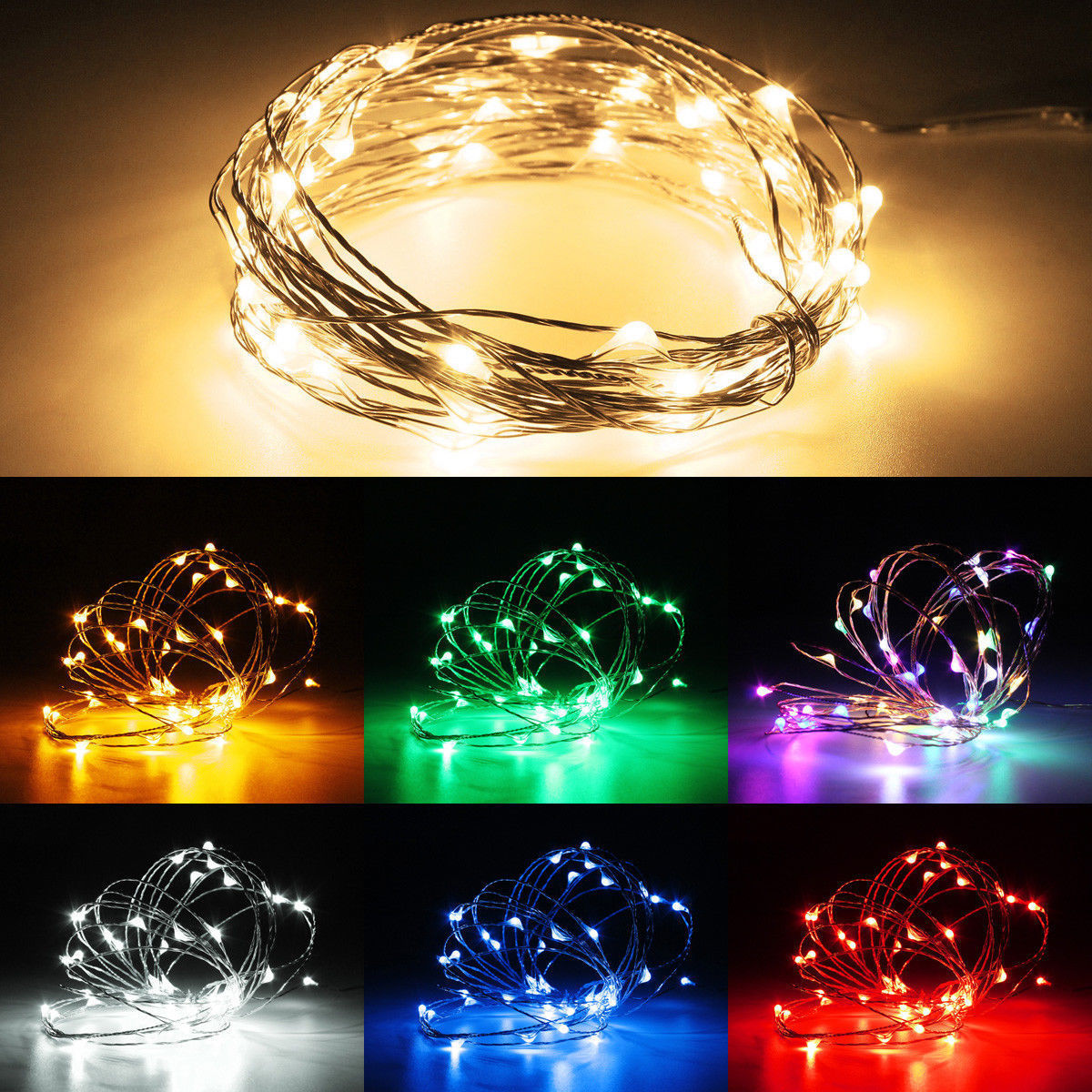 5M 10M Waterproof Remote Control Fairy Lights Battery Operated 8 Mode Timer String Copper Wire LED String Light