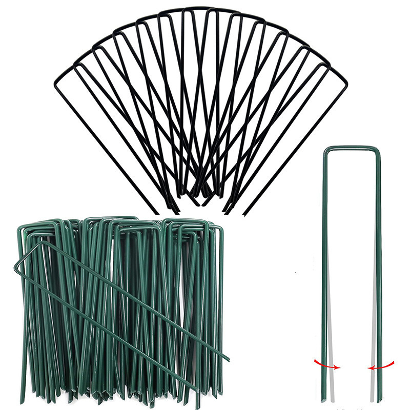 Garden Accessories Fixing Steel Wire Fencing Heavy Duty Stakes Greenhouse Wire Staple Galvanized U-shaped Fasteners Nails