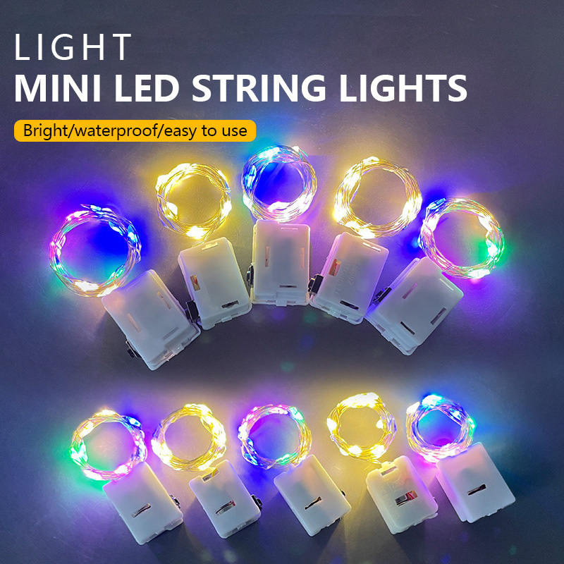 Gift Box Flowers Cake Garland Decorative String Lights Led Button Battery Light Fairy String Mini Copper Wire