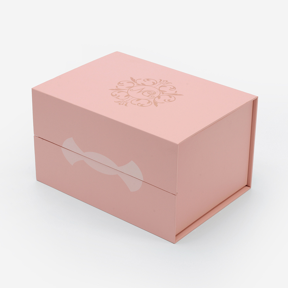 Custom Branded Gold Foil Logo Magnetic Pink Box Packaging Gift Perfume Bottle Cardboard Cosmetics Packaging Paper Box