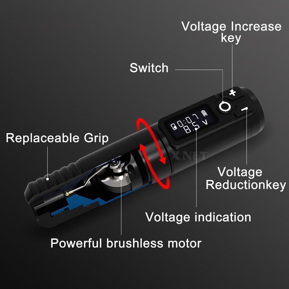 Ambition Thunder 2400mAh Japanese Coreless Motor Rotary Wireless Cartridge Tattoo Pen Machine for Artists Body Art