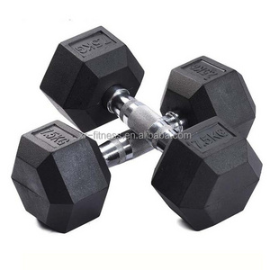 High quality commercial gym equipment rubber Hex dumbbell set for bodybuilding