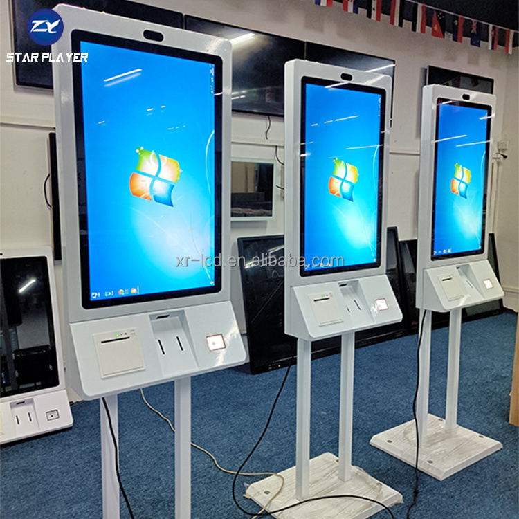 OEM 24 Inch Capacitive Touch Screen Self Service Printer Price Kiosk For Money Machine For Order Payment Supermarkets