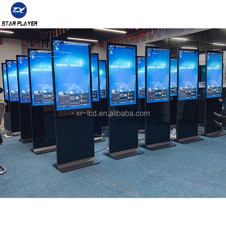 43 49 55 Inch Indoor Floor Standing Digital Signage Touch Screen Totem Lcd Advertising Kiosk Vertical Player Display