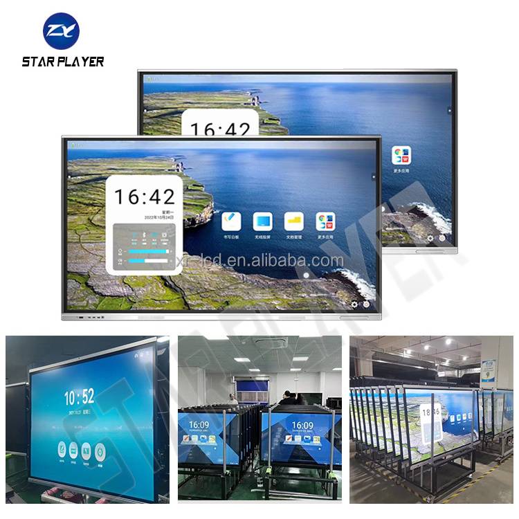 Spot goods china 86 inch infrared zero paste technology for meeting room screen board interactive whiteboard all in one machine