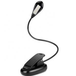 Mini Book Light 4 LED Reading Light  Flexible Clip on Light USB Rechargeable with Eye Care 2-Level Brightness