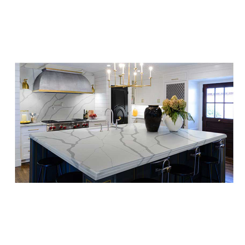 Custom Man-made Quartz Stone Kitchen Island Countertops