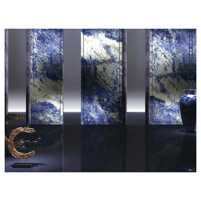 Luxury Gemstone Blue  Marble Vanity Countertop