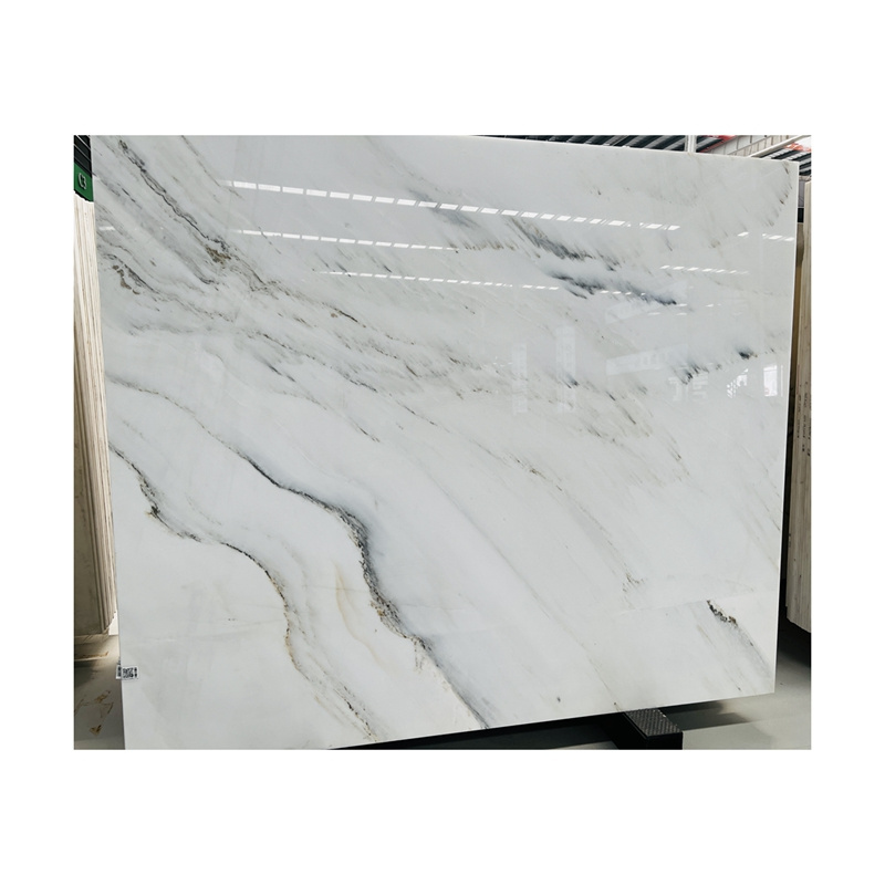 China Swan White Calacatta Marble Gold Veins Polished Slabs