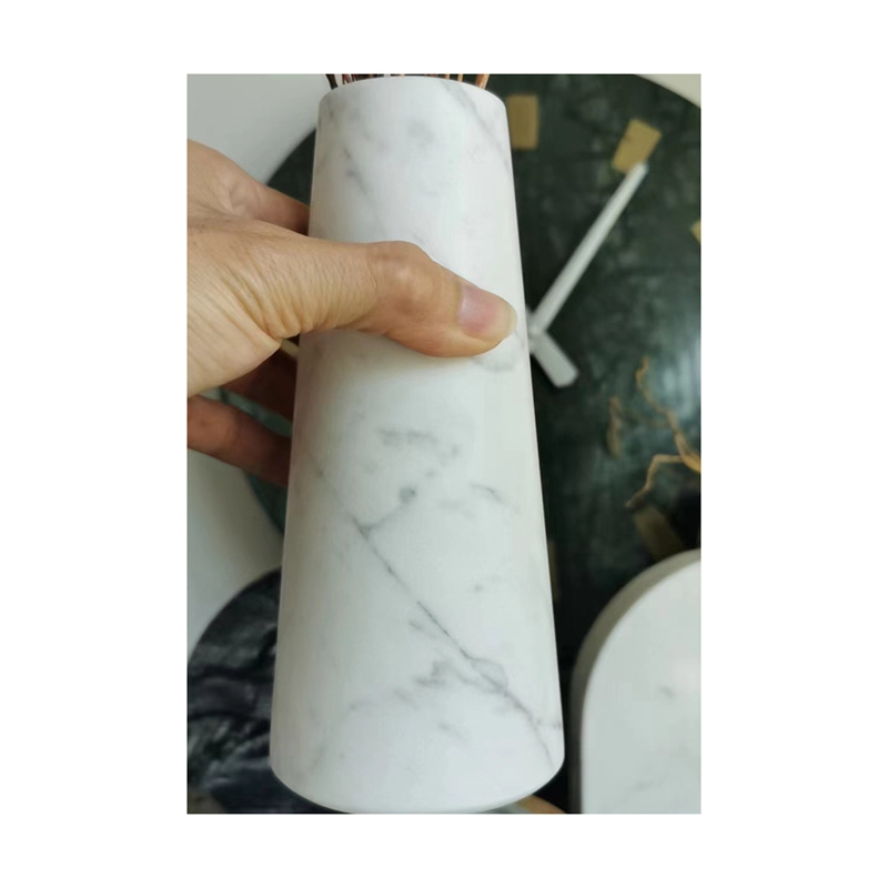 Beige Travertine Marble Flower Vase Customization