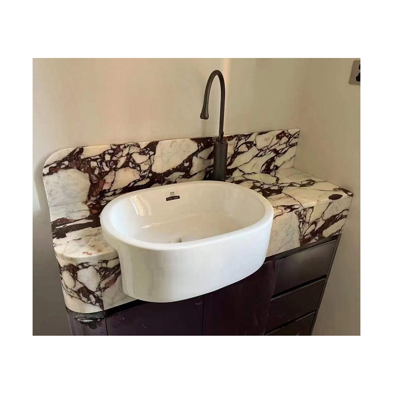 High End  Calacatta Viola Marble Vanity Top with Sink for Bathroom