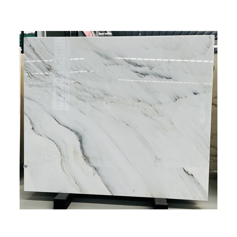 China Swan White Calacatta Marble Gold Veins Polished Slabs