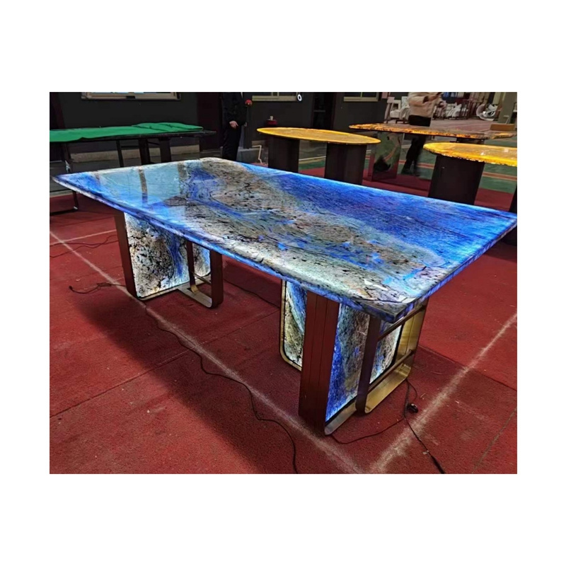 Photoelectric Luxury Stone Agate Led Light Marble Stone For Furniture Table Backlit Slabs Tiles