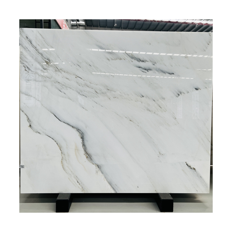 China Swan White Calacatta Marble Gold Veins Polished Slabs