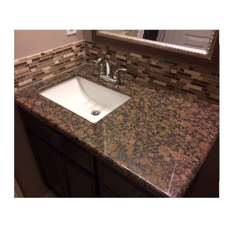 Cheap Prefab Tan Brown Granite Vanity Tops Laminate for Bathroom