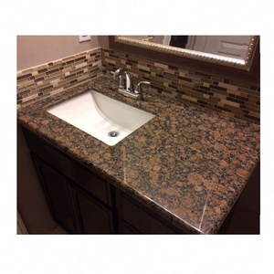 Cheap Prefab Tan Brown Granite Vanity Tops Laminate for Bathroom