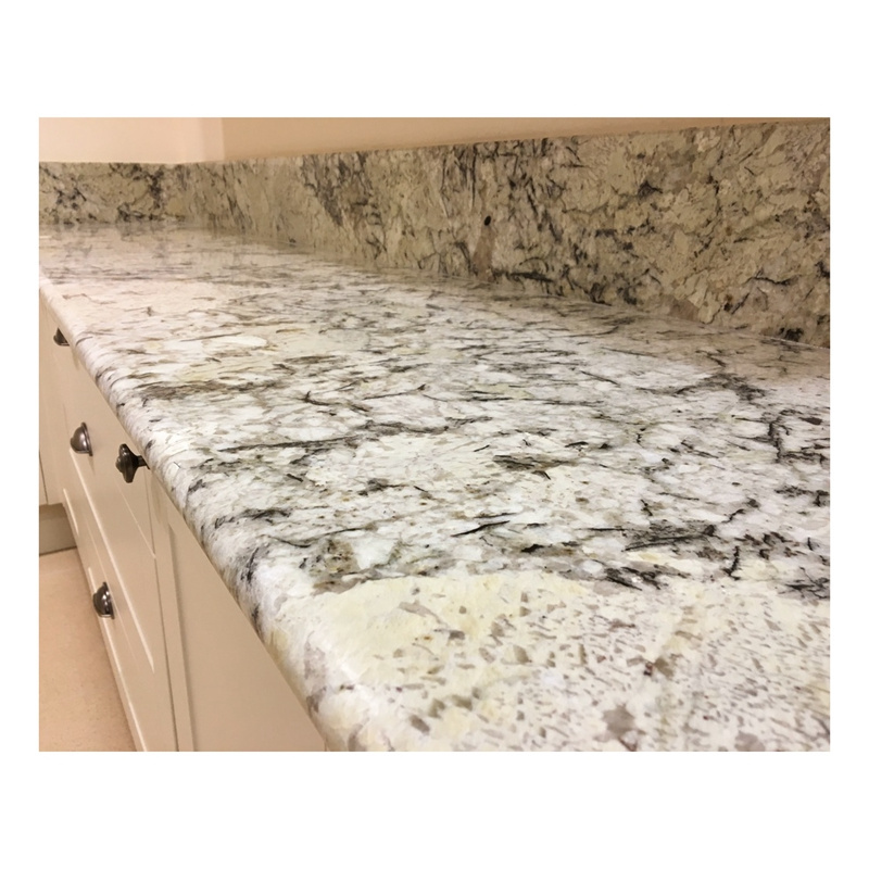 wholesale prefabricated 3cm White granite pre cut kitchen countertop slabs and worktops prefab