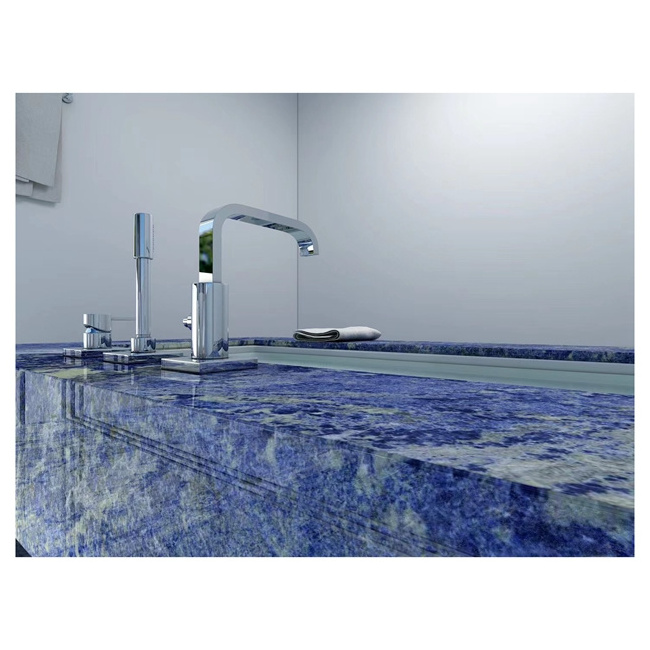 Luxury Gemstone Blue  Marble Vanity Countertop