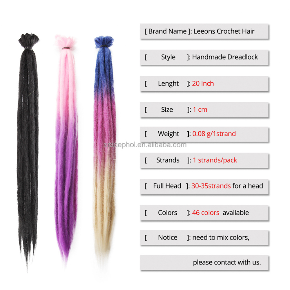 Hot Selling 20 inch 1 strand Faux Locs Crochet Hair Extension Synthetic Handmade For Afro Women