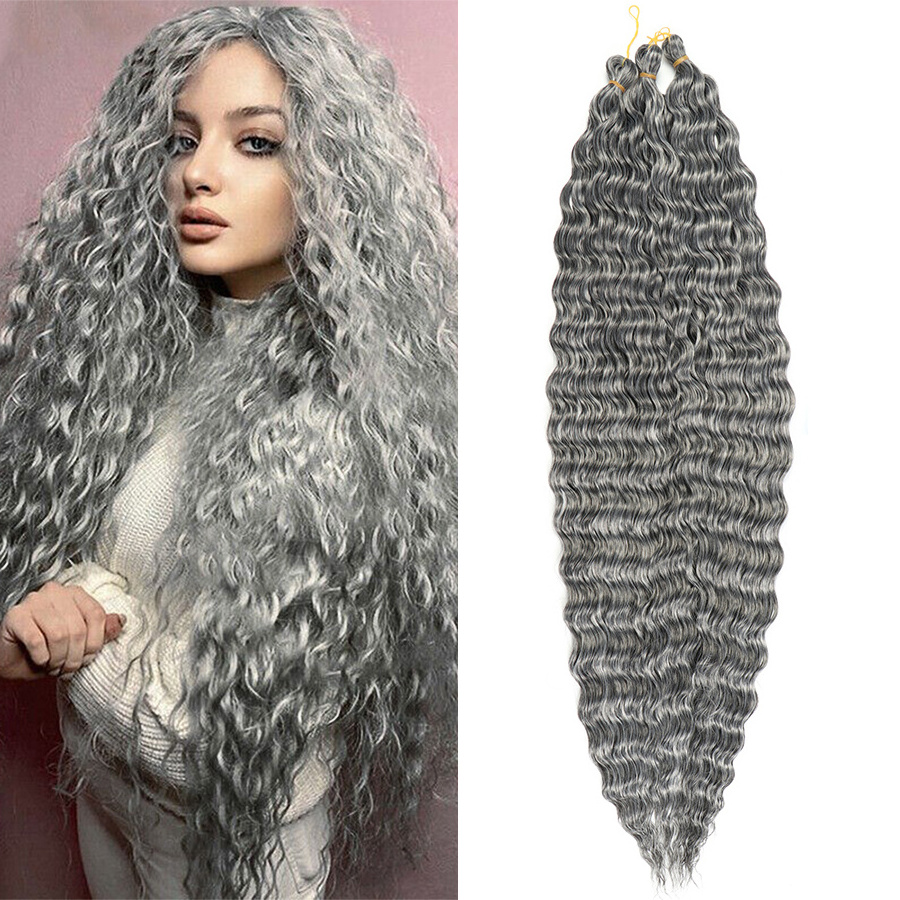 Xracephol Cheap 30inch Fluffy Kinky Curly Twist Crochet Deep Wave Bulk Braiding Hair For Women