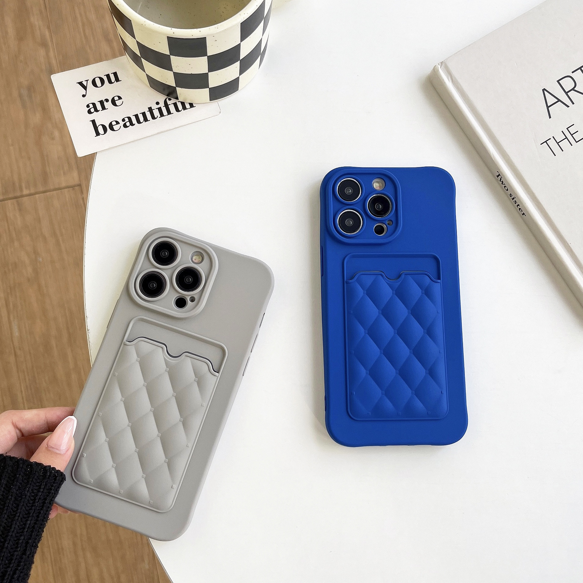 Luxury Plaid Lattice Card Slot Holder Wallet Phone Case For iPhone14 13 12 11 Pro Max 7 8 Plus Shockproof Protective Cover