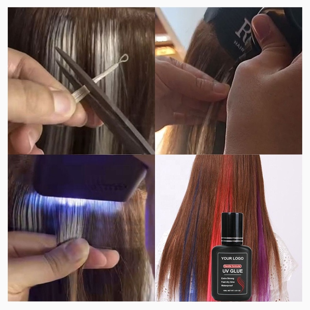 Factory Price UV No Trace Hair Extension Glue OEM UV light fast drying Support Custom V Light Hair Extension Glue