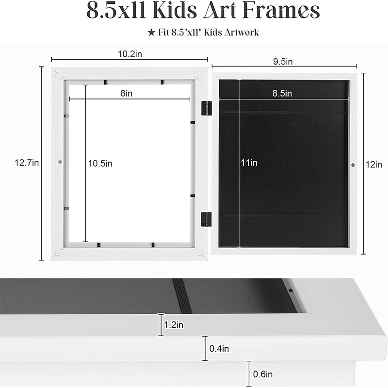 Factory Wholesale cheap A4 8.5X11 Kids Art Frames Projects Front Opening and Changeable Picture Display Kids Artwork Photo Frame