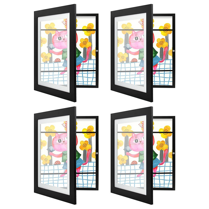 High Quality Kids Artwork Picture Frame In Black Composite Wood With Shatter Resistant Glass Children Art Projects Kid Art Frame