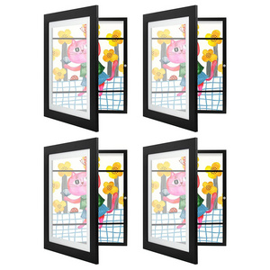 High Quality Kids Artwork Picture Frame In Black Composite Wood With Shatter Resistant Glass Children Art Projects Kid Art Frame