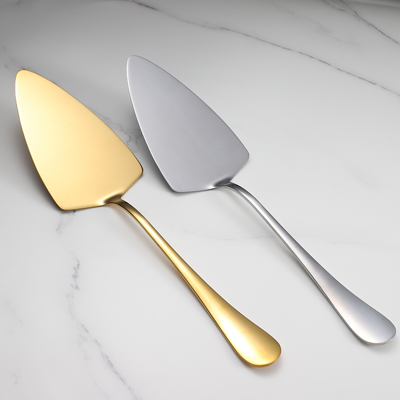 2 PCS Restaurant Cake Server Handle Stainless Steel Cake Shovel Cutter Knife Set For Wedding Set