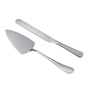 2 PCS Restaurant Cake Server Handle Stainless Steel Cake Shovel Cutter Knife Set For Wedding Set