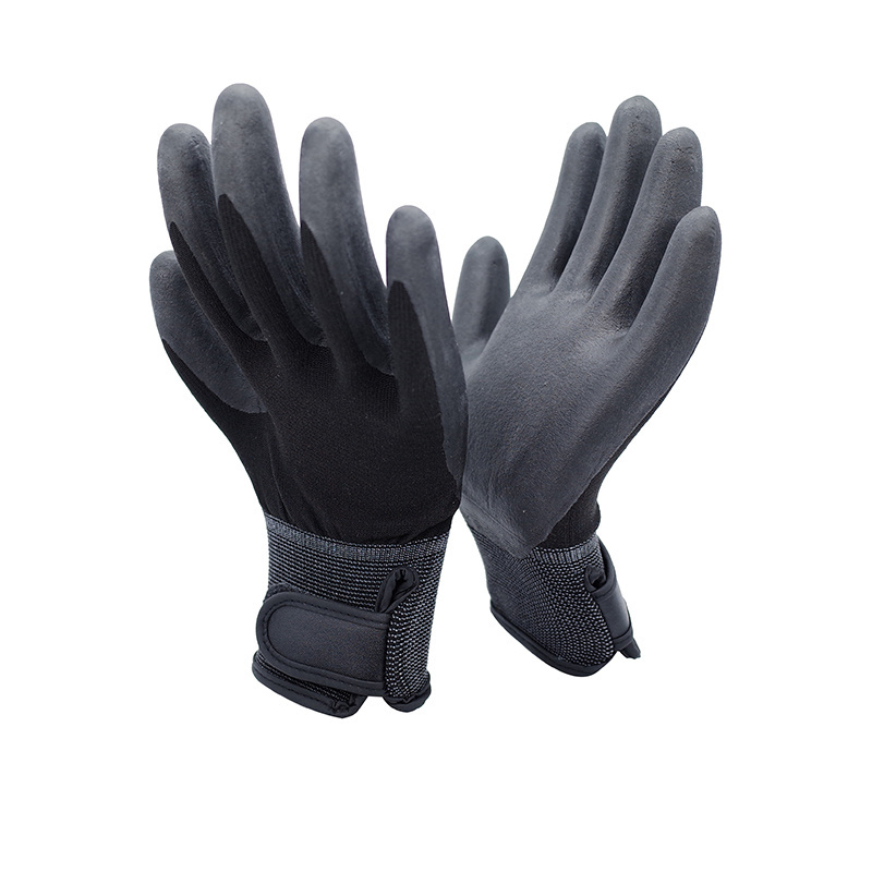 High Quality 13G Black Foam Nitrile Wrist Coated Work Gloves Nitrile Foam Super Flex Micro Foam Nitrile Gloves