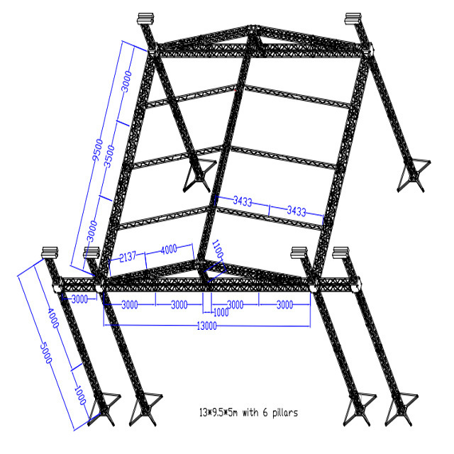 Easy setup aluminum speaker truss 290mm for concert show TUV available