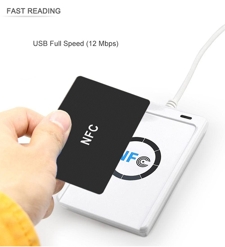 Portable 13.56 MHz ACR 122U rfid mini smart card reader/writer contactless usb nfc pay card reader